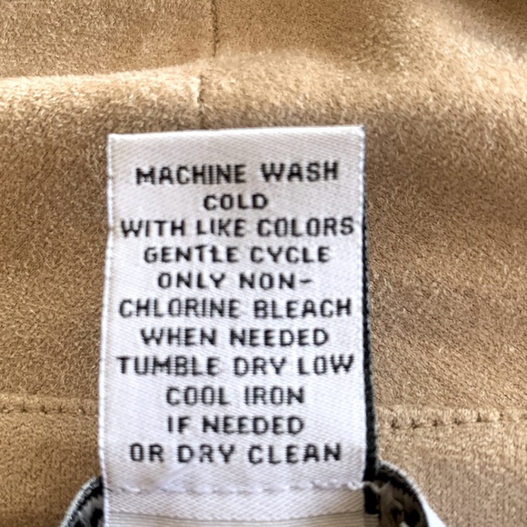 CARMEN MARC VALVO jacket, cream, waterfall front, faux leather zip cuffs. L - Picture 13 of 17